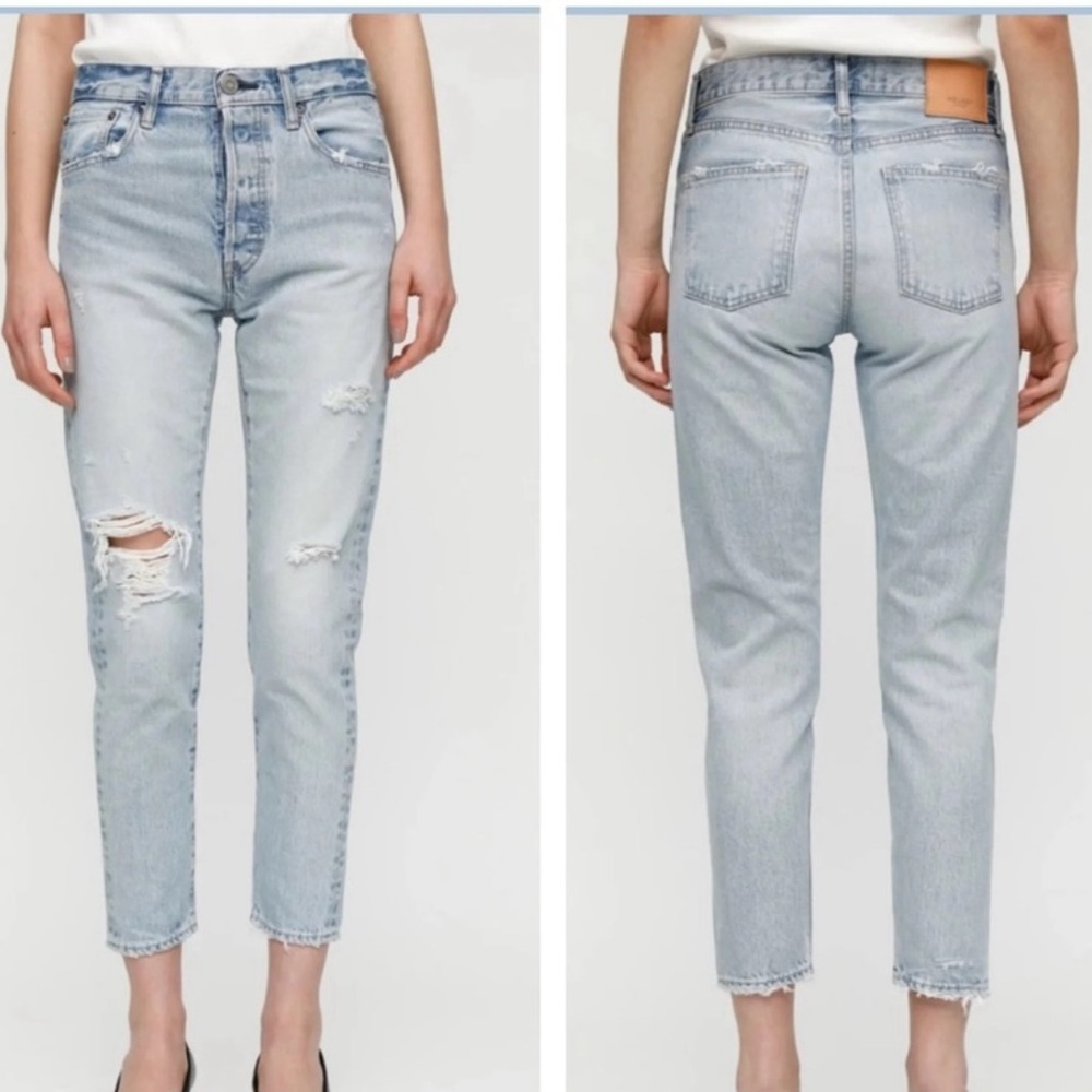 Moussy Vintage Melvin Tapered Distressed High Rise Jeans Women’s Size 25